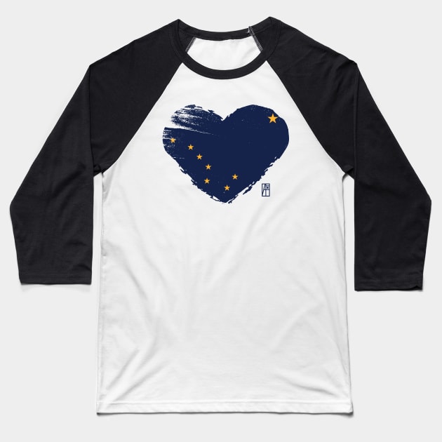 U.S. State - I Love Alaska - Alaska Flag Baseball T-Shirt by ArtProjectShop